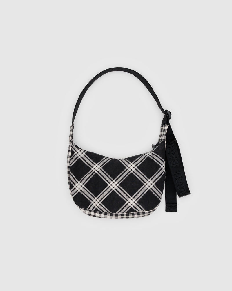 BAGGU PRODUCTS Small Nylon Crescent Bag - Mixed Plaid