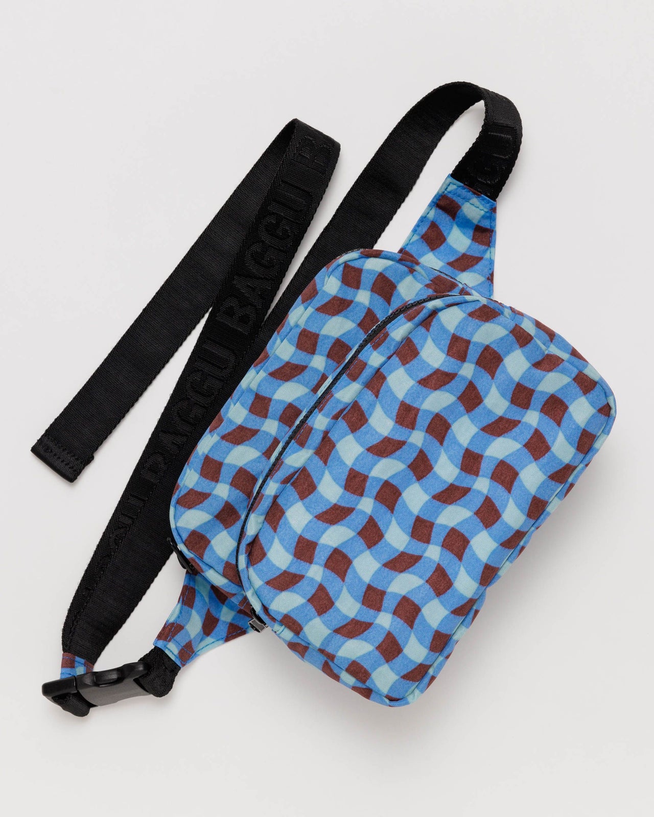 Fanny Pack - Wavy Gingham Blue