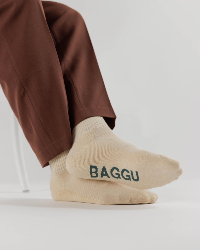 BAGGU.com  Ribbed Sock - Ecru