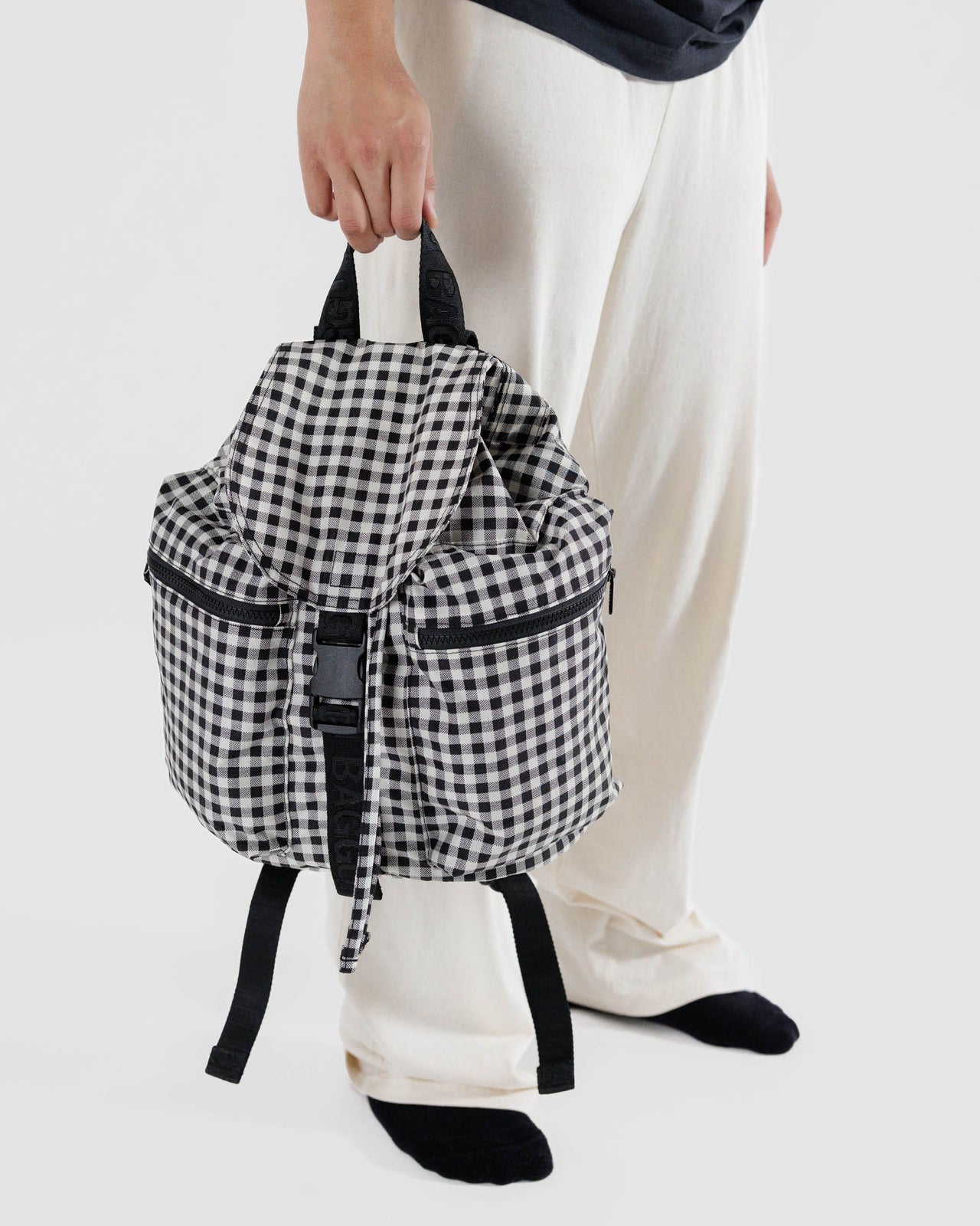 Sport Backpack - Black & White Gingham