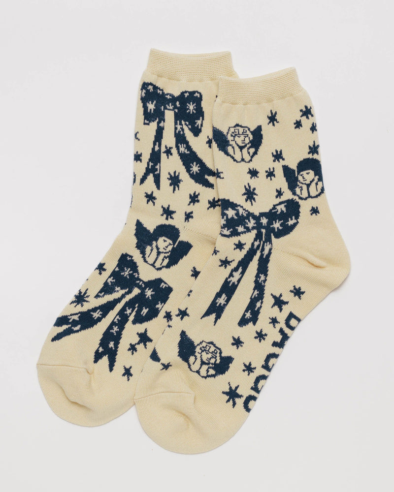 BAGGU ALL PRODUCTS Crew Sock - Cherub Bows