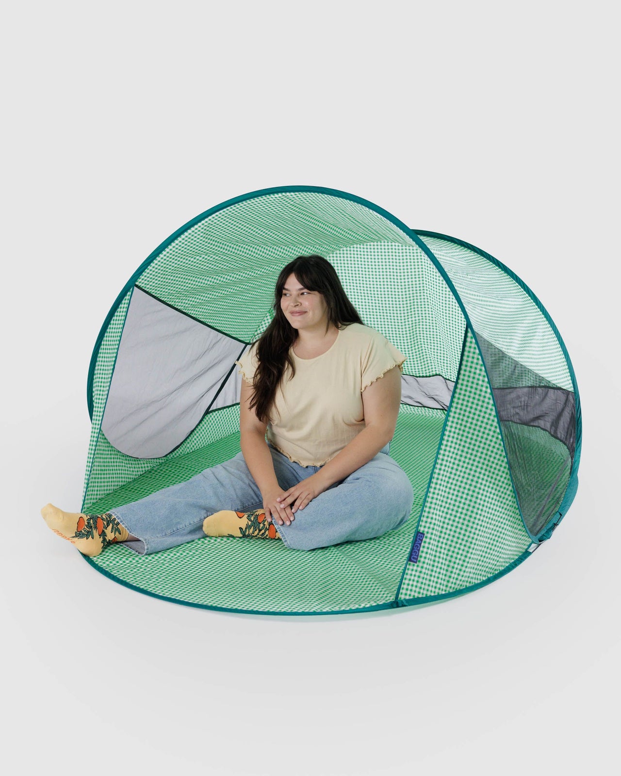 Pop Up Tent - Green Gingham