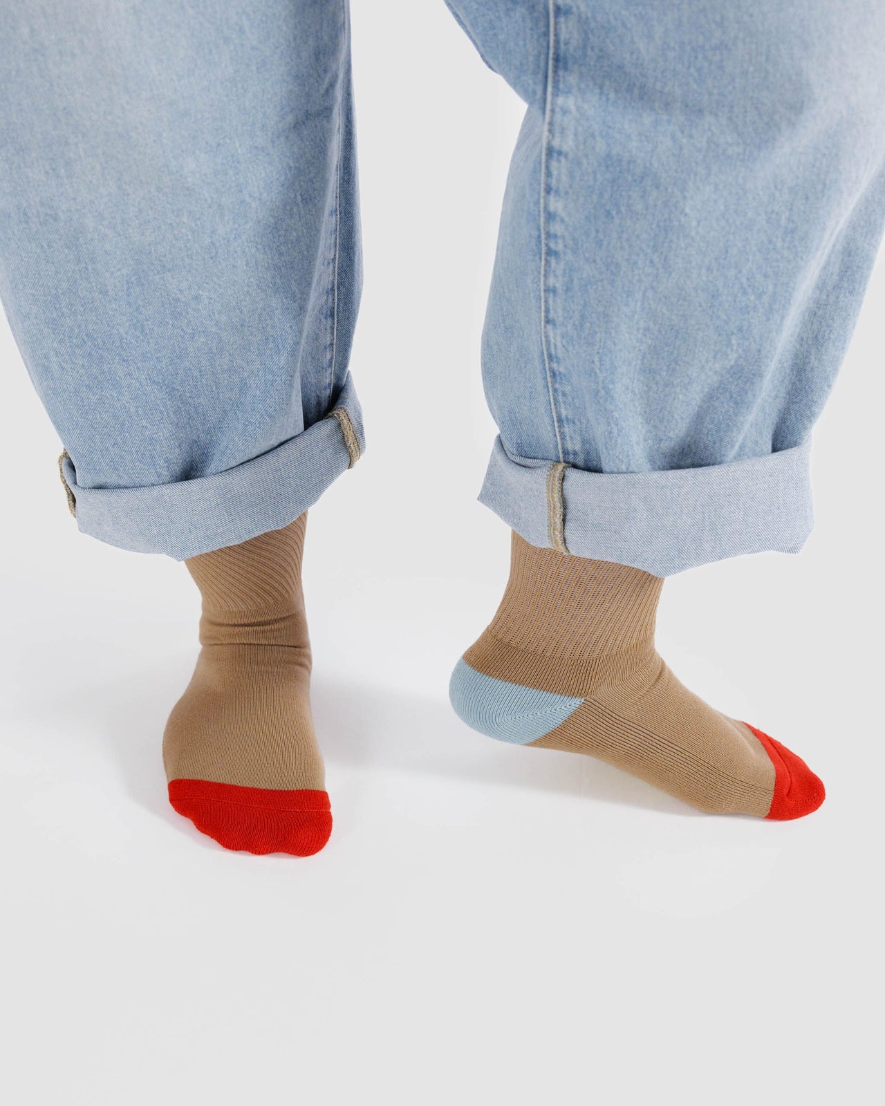 Ribbed Sock - Beige Mix