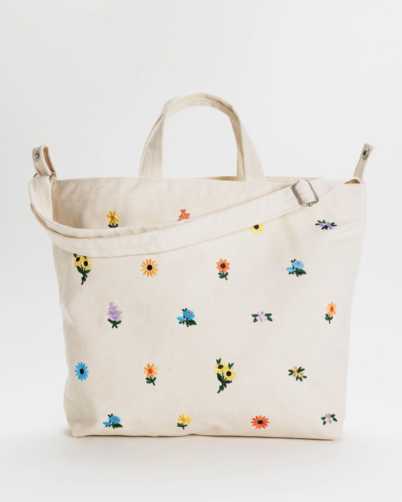 Horizontal Zip Duck Bag - Embroidered Ditsy Floral
