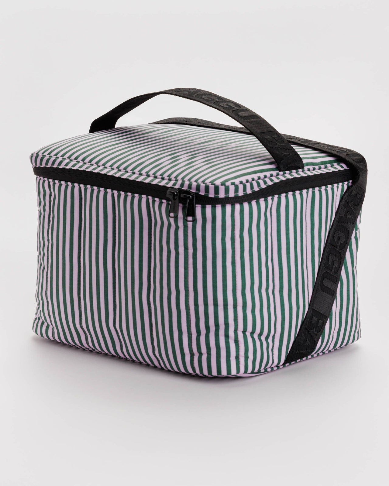 Puffy Cooler Bag - Lilac Candy Stripe